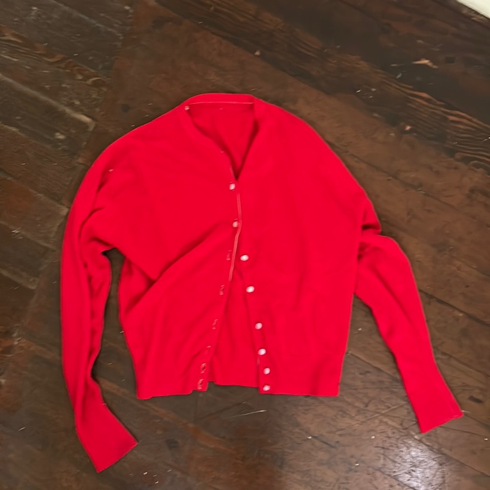 Vintage red cashmere cardigan